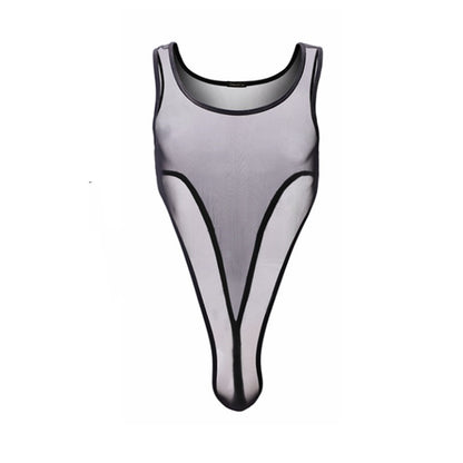 Combinaison homme fente maille transparente sous-vêtements doux Simple