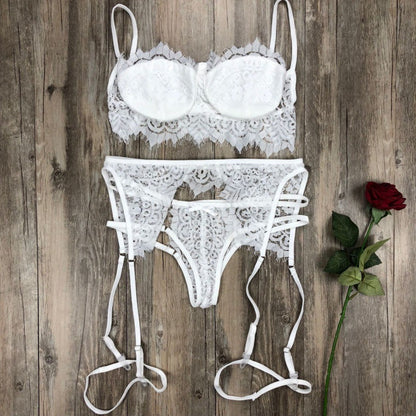 Lingerie Costume Dentelle Sexy Trois Pièces Dentelle Femme