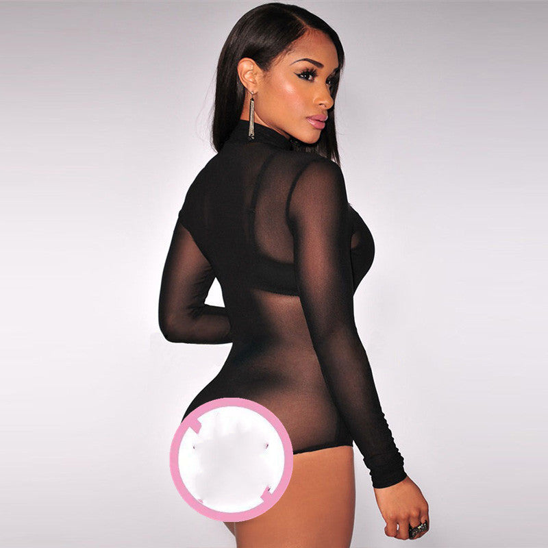 Lingerie sexy européenne et américaine en maille serrée noire