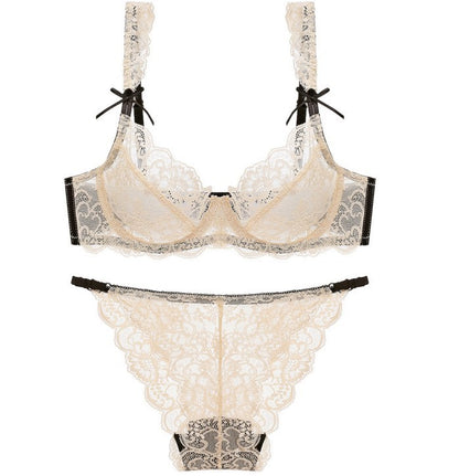Ensemble de soutien-gorge sexy respirant en dentelle douce ultra-fine