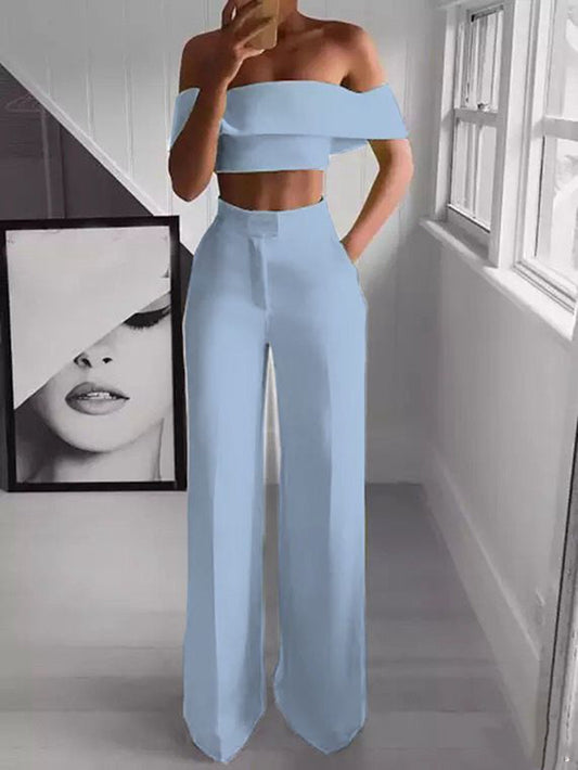Ensemble deux pièces haut et pantalon sexy pour femme
