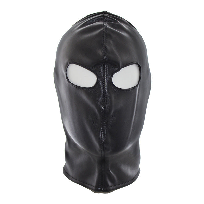 Black Pu Eye-exposed Rope Hood Bar Ball Party Performance Mask