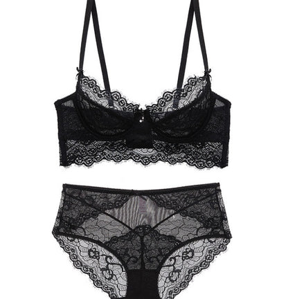 Ensemble de soutien-gorge ultra-mince de sous-vêtements sexy Deep V