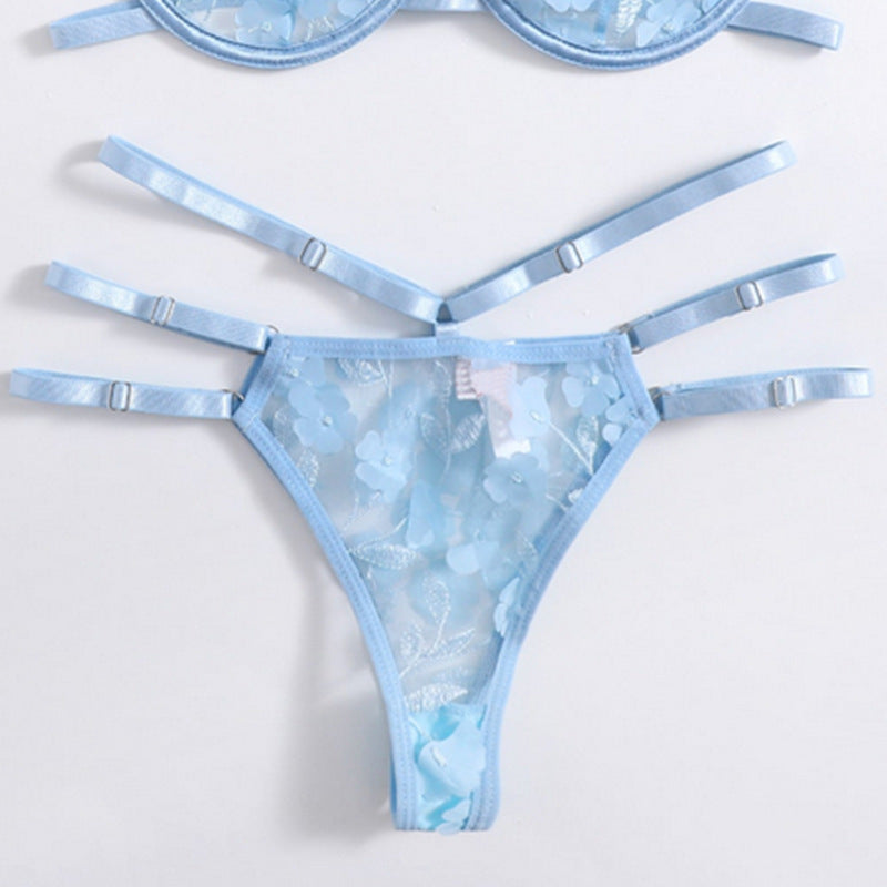 Traje De Lencería Mujer Azul Cielo