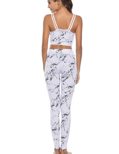 Vêtements de Yoga hauts femme été fitness yoga sport costume 2 pièces ensemble sexy gilet ceinture