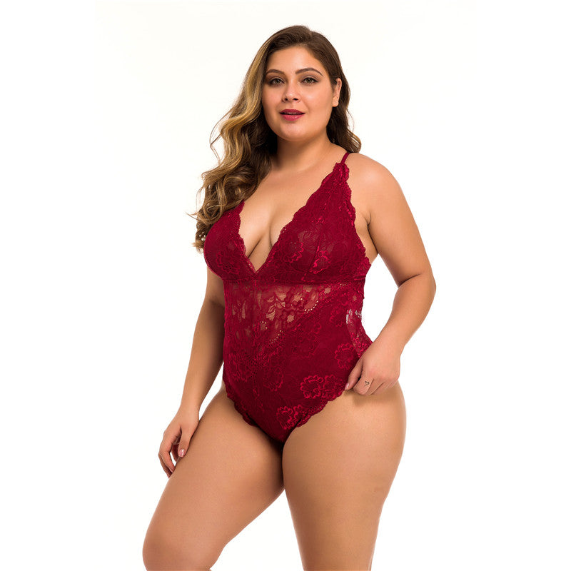 Lingerie sexy en maille de dentelle de grande taille