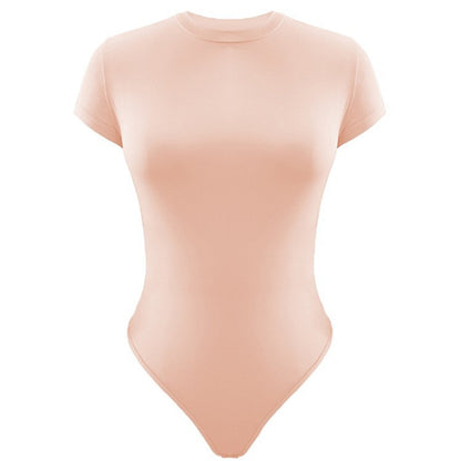 Combinaison moulante Sexy à manches courtes, body d'été de couleur unie, vêtements pour femmes