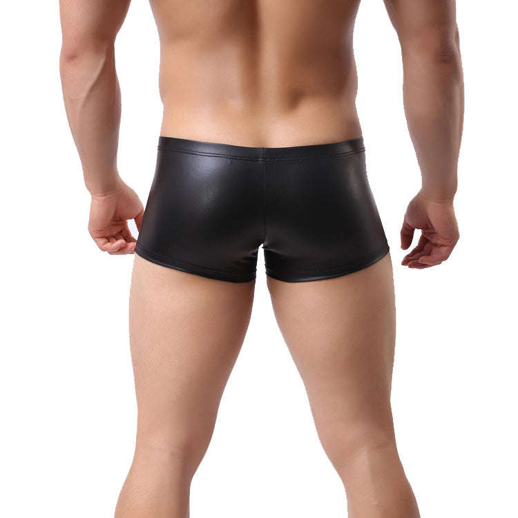 Men's Fashion Casual Faux Leather Tank Top Shorts