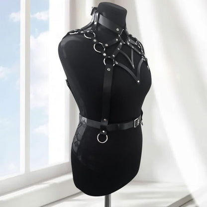 Women's Artificial Leather Body Belly Band Shoulder Wearing Ring Horse Harness For Dancing Toys With