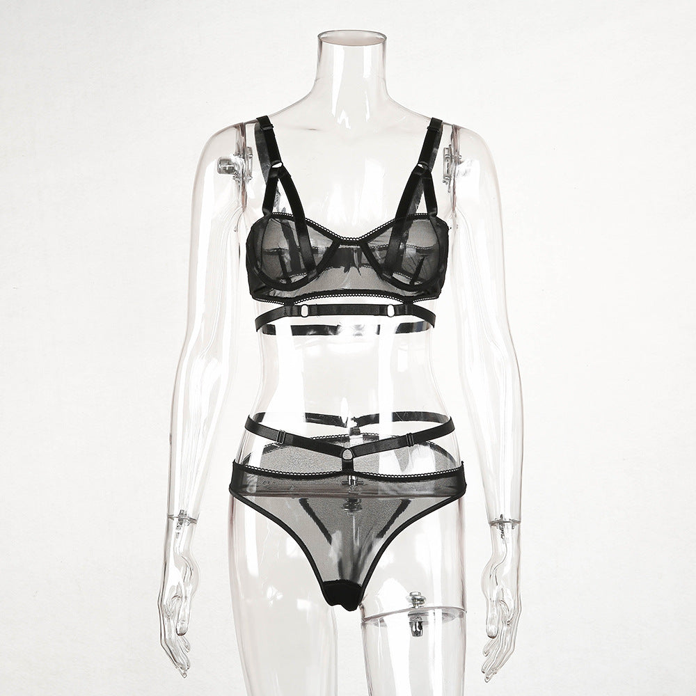 Conjunto de lencería sexy para club nocturno con perspectiva de hilo rojo de estación europea Ins Net
