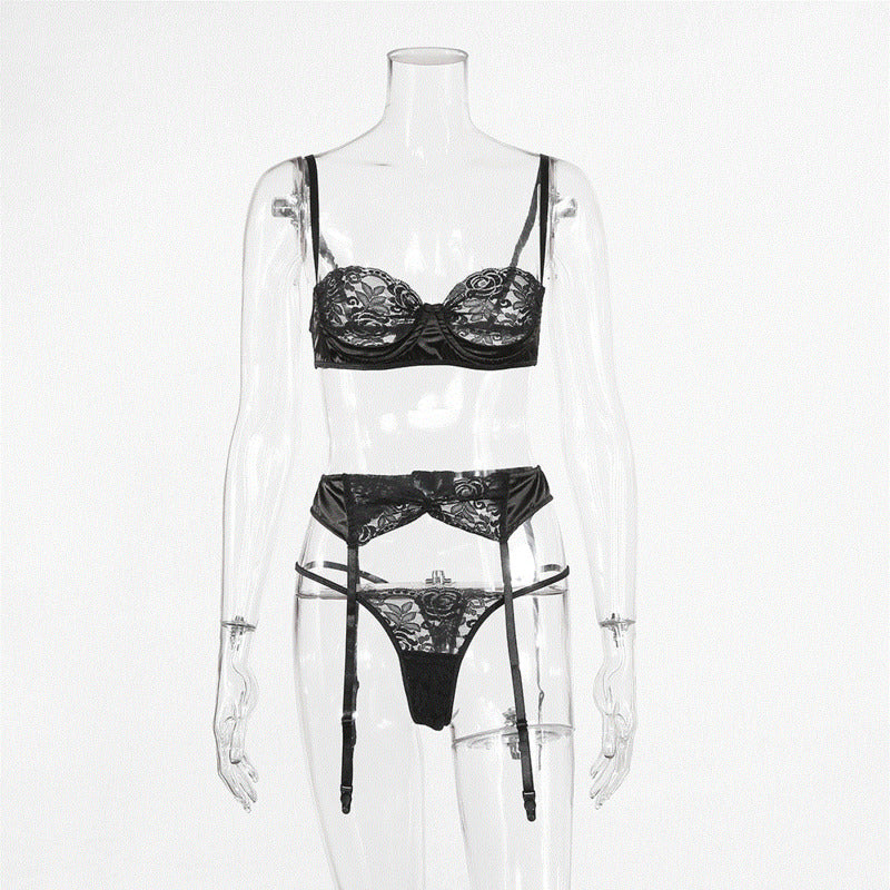 Conjunto de lencería sexy con perspectiva sexy de encaje