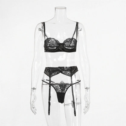 Conjunto de lencería sexy con perspectiva sexy de encaje