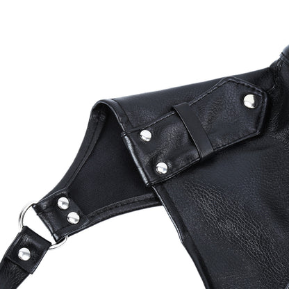 Body en cuir avec sangle de poitrine en cuir