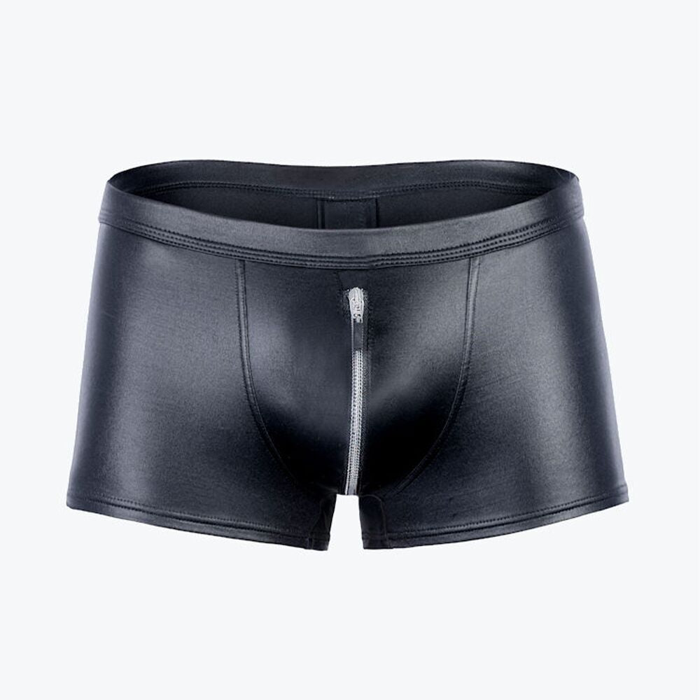 Men's Matte Leather T-Shirt Tights Performance Clothes Nightclub