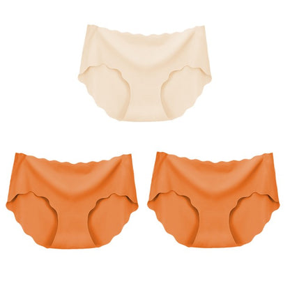 3 piezas de ropa interior sin costuras de seda para mujer, bragas, lencería Sexy