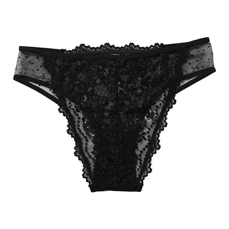 Lace See-through Women's Plus Size Cotton Crotch Underwear
