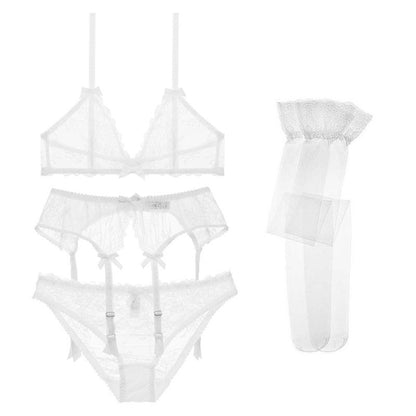 Conjunto de lencería con copa triangular francesa para mujer