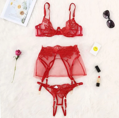 Conjunto de lencería sexy de encaje sexy
