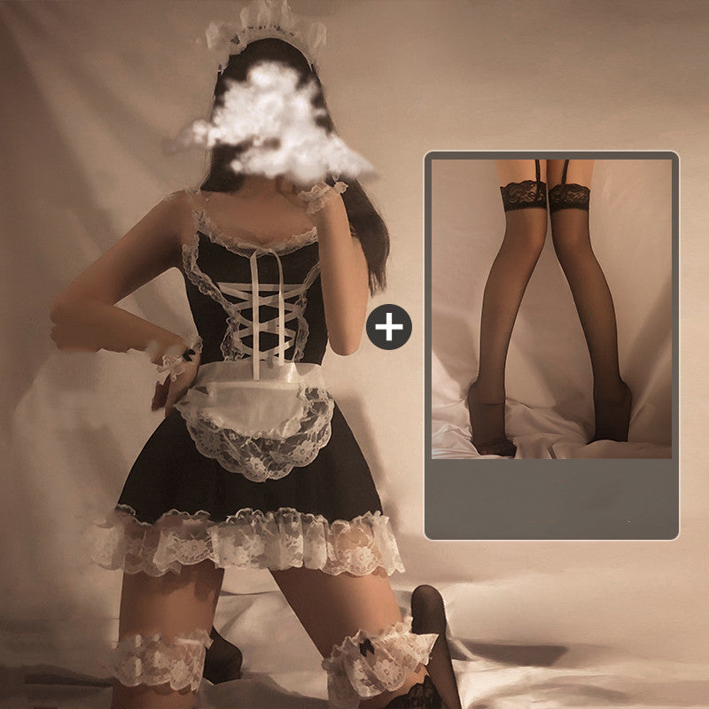 Uniforme de femme de chambre, lingerie sexy, costume, chemise de nuit en dentelle