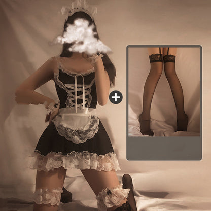 Uniforme de femme de chambre, lingerie sexy, costume, chemise de nuit en dentelle