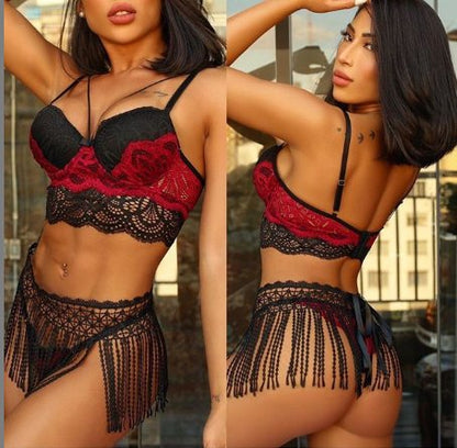 Ensemble de lingerie sexy en dentelle de beauté européenne