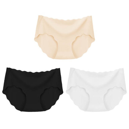 3 piezas de ropa interior sin costuras de seda para mujer, bragas, lencería Sexy