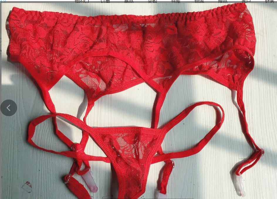 Conjunto de lencería sexy de 2 calzoncillos de liga