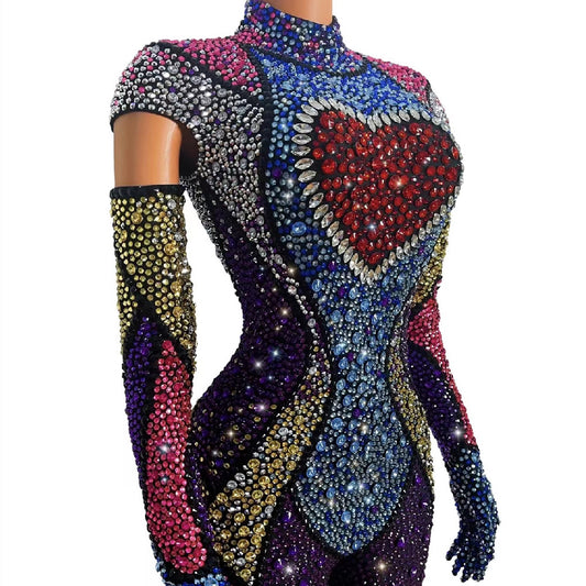Sexy Rhinestone Women's Flash Dress