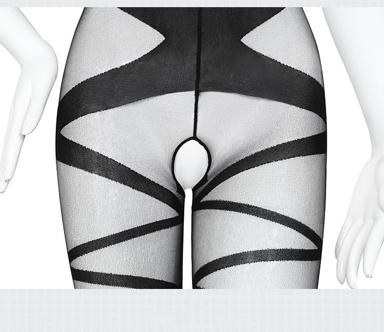 Ensemble de lingerie sexy pour femmes, chaussettes une pièce