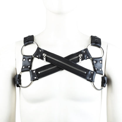 Men's Powerful Men's Binding Stretch Zipper Clothes Binding Sexy Binding Chest Strap
