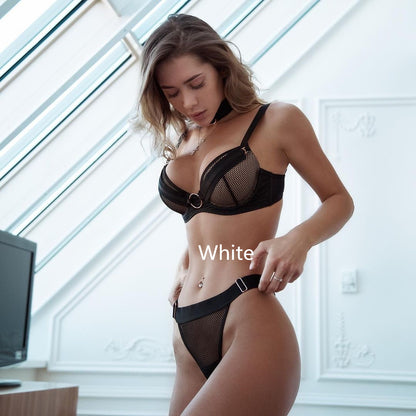 Ensemble de lingerie sexy pour dames à coutures en maille