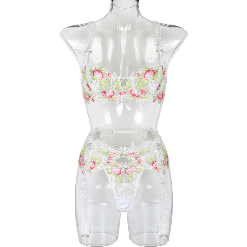 Bowknot Broderie Rétro Artisanat Lourd Floral Lingerie Sexy