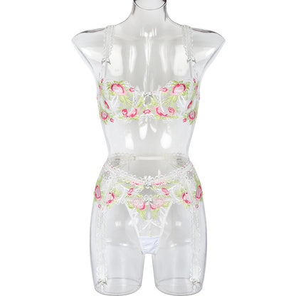 Bowknot Broderie Rétro Artisanat Lourd Floral Lingerie Sexy