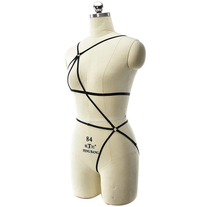 Women's Harness Uniform Bandage Bra Underwear Panties Hollow Out
