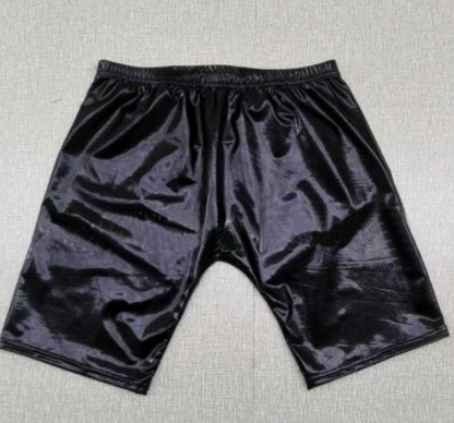 Sexy lingerie men's patent leather tight shorts nightclub show suit men's shorts