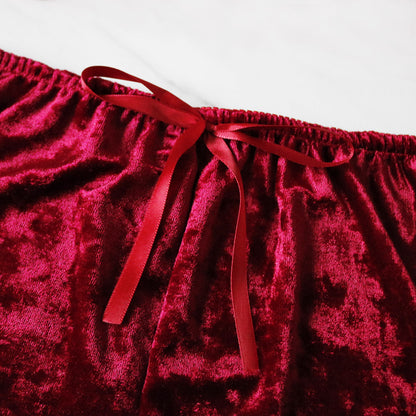 Lingerie sexy à col en V et diamants dorés