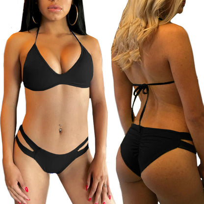 Nuevo estilo Bikini Girl europeo y americano Sexy conjunto de lencería sexy de tres puntos traje de dos piezas