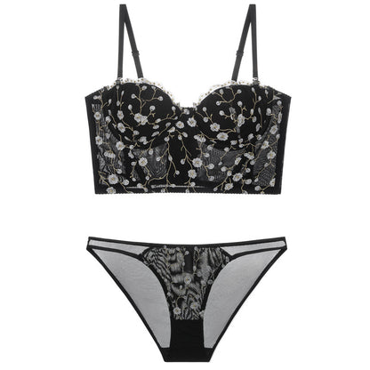 Soutien-gorge push-up fin en lingerie brodée vintage