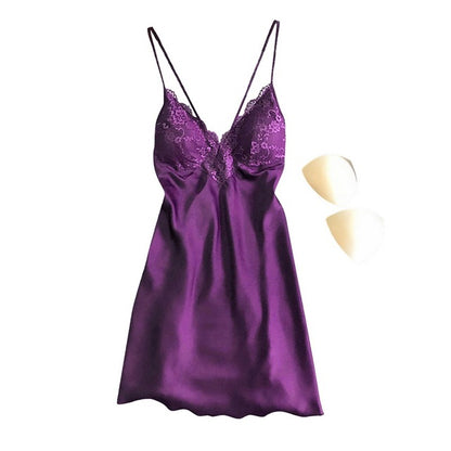 Pyjama femme pyjama Sexy Lingerie Satin pyjama dentelle nuit