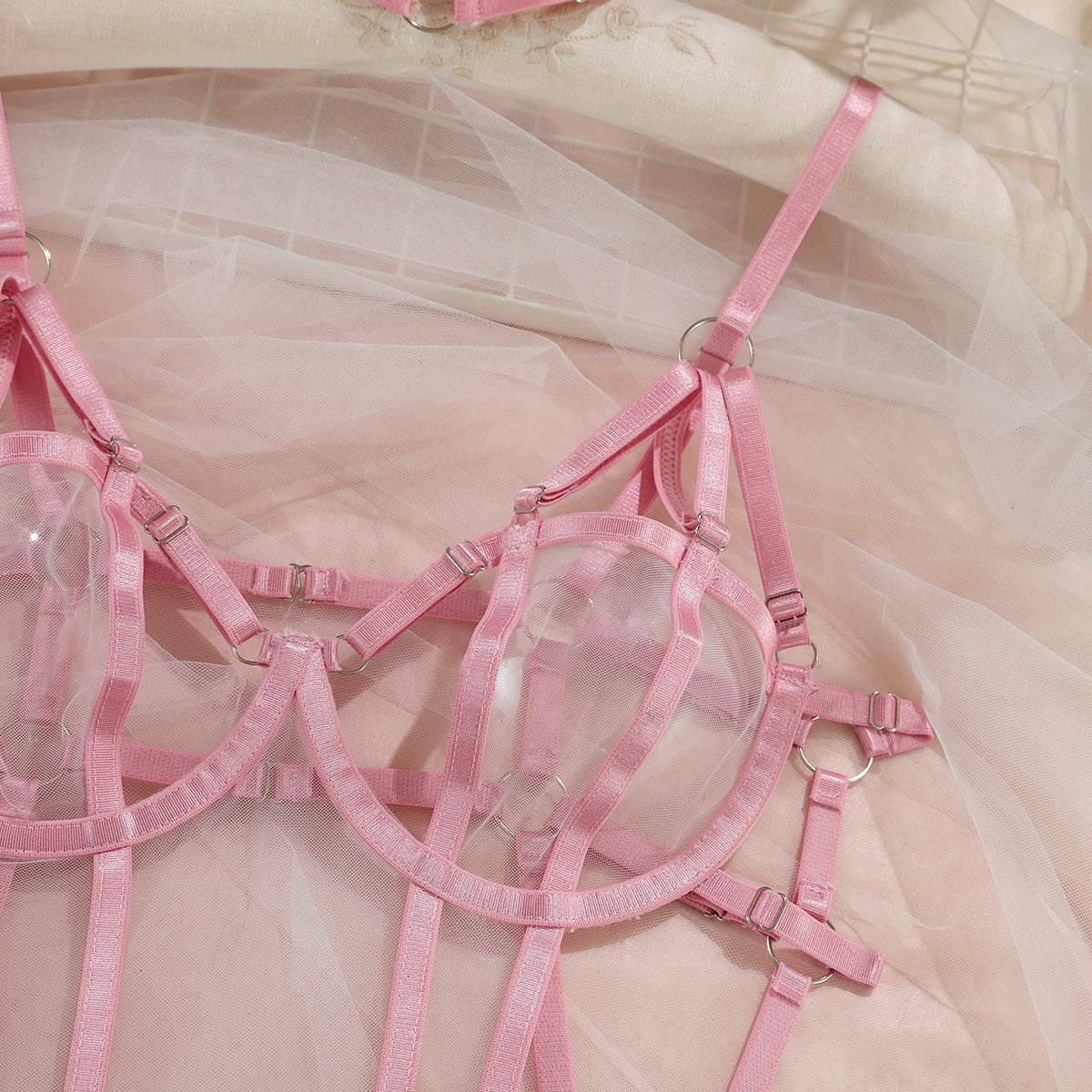 Conjunto de lencería de tres puntos para mujer
