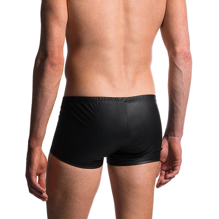 Boxer sexy en cuir verni pour hommes