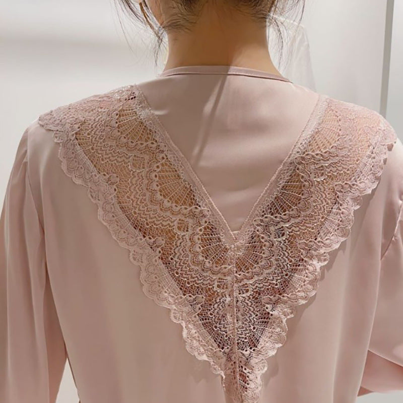 Ensemble de lingerie de poupée en dentelle de satin de soie noire