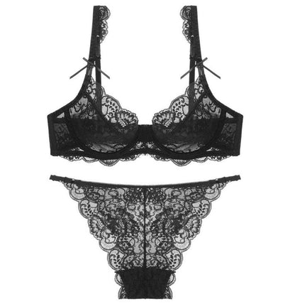 Ensemble de soutien-gorge sexy respirant en dentelle douce ultra-fine