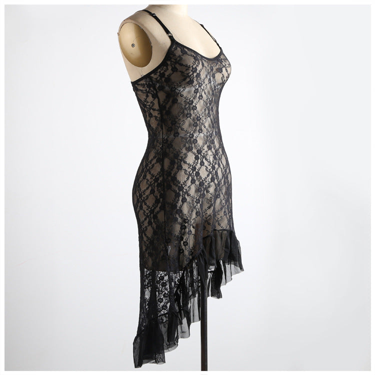 Lencería sexy jacquard larga europea y americana.