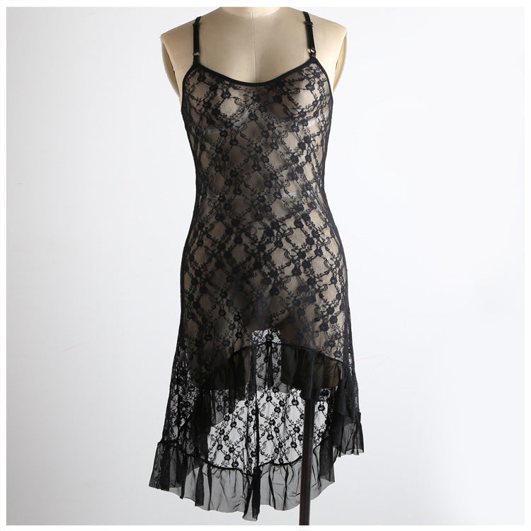 Lencería sexy jacquard larga europea y americana.