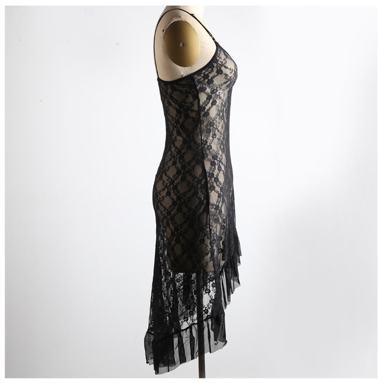 Lencería sexy jacquard larga europea y americana.