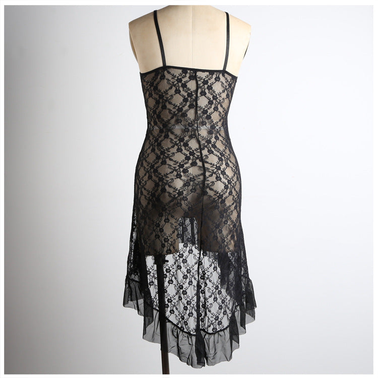 Lencería sexy jacquard larga europea y americana.