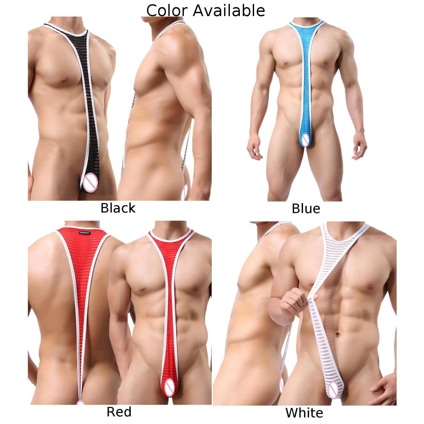 Body rayé en maille simple pour hommes