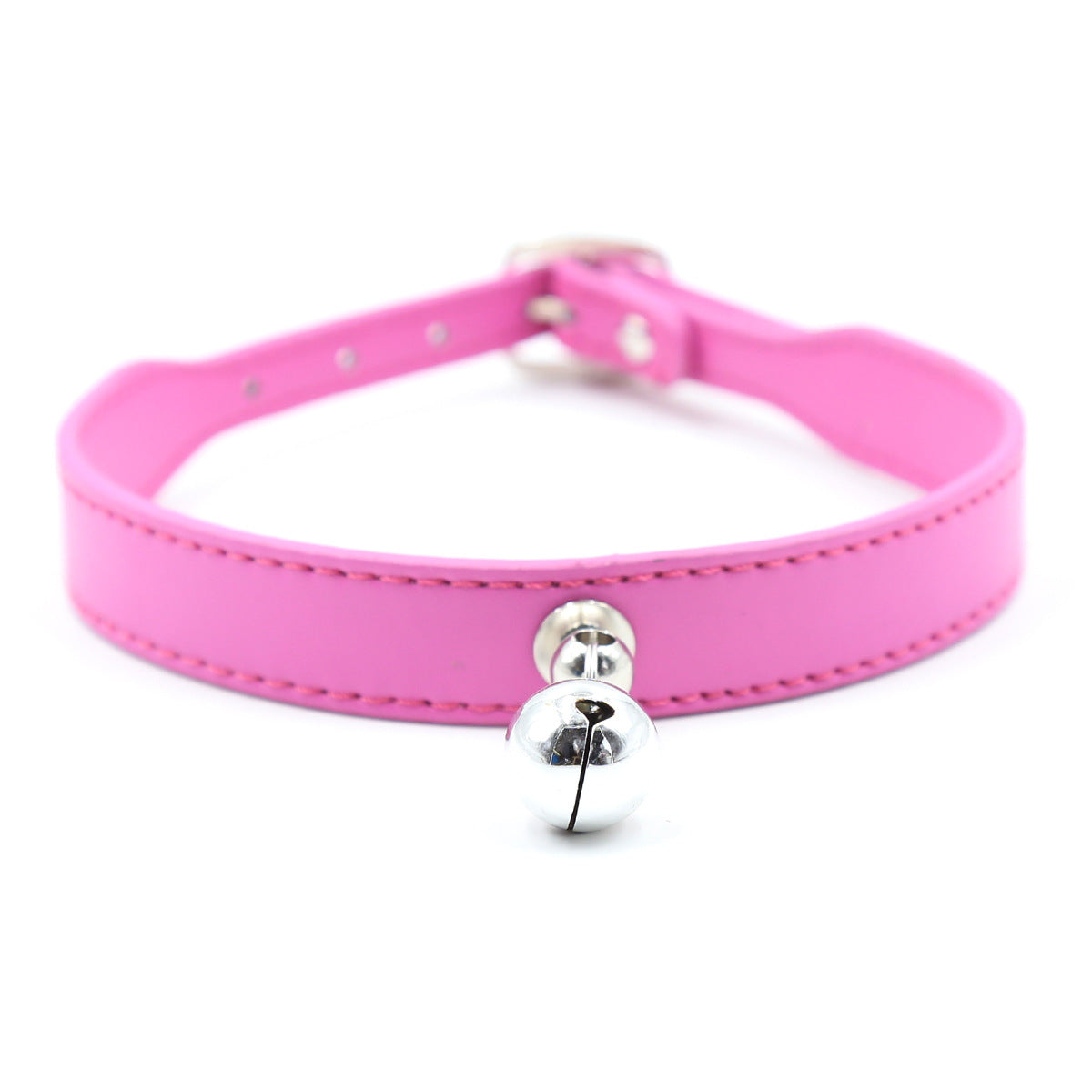 Men's Leather Collar Neck Chain Bell Torture Leather Necklace