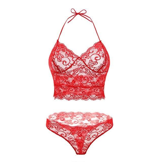 Nouveau Lingerie Sexy perspective pyjama ensemble fronde dentelle lingerie